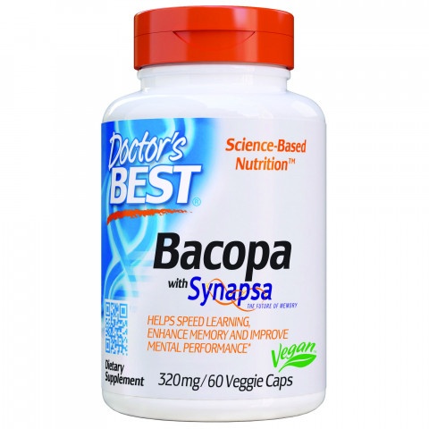 Снимка на Bacopa With Synapsa (Бакопа и Синапса) 320 мг.- За добра памет и развиване на умствената дейност, капсули х 60, Doctor`s Best за 46.49лв. от Аптека Медея