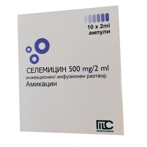 Снимка на Селемицин 500 мг./2 мл. Инжекционен разтвор, ампули 2 мл. х 10 броя, Medochemi за 55.99лв. от Аптека Медея