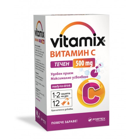 Снимка на Vitamix Витамин C 500 мг., течни сашета х 12, Fortex за 8.79лв. от Аптека Медея