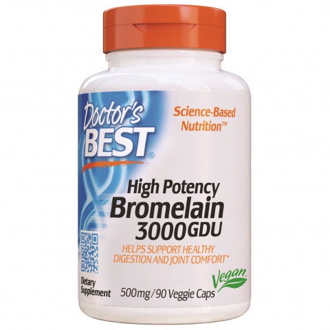 Снимка на Бромелаин 3000 GDU 500 мг. веган капсули х 90, Doctor`s Best за 51.59лв. от Аптека Медея