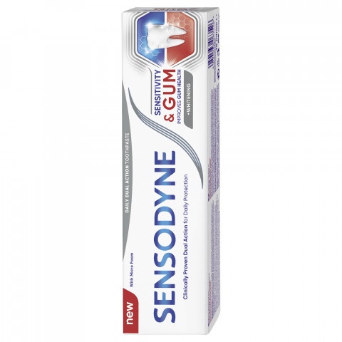 Снимка на Избелваща паста за чувствителни зъби, 75 мл. Sensodyne Sensitivity & Gum White за 10.64лв. от Аптека Медея