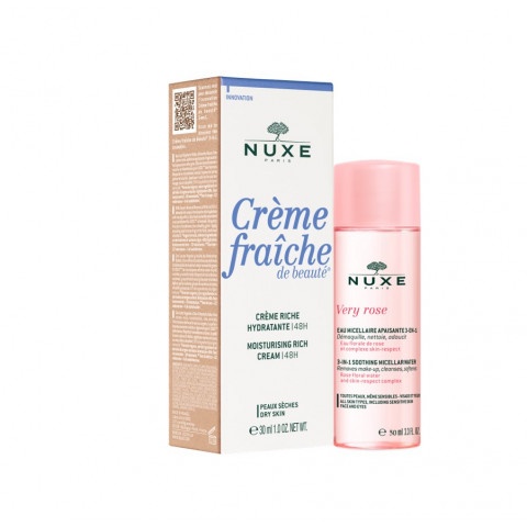 Снимка на Nuxe Creme fraiche de beaute Уплътняващ богат крем за лице 30 мл. + Very Rose Мицеларна вода 50 мл. за 38.89лв. от Аптека Медея