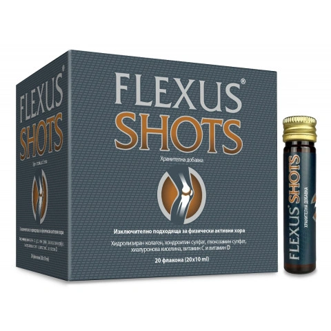 Снимка на Flexus Shots - За облекчаване на дискомфорта в ставите, флакони 10 мл. х 20 броя, Valentis за 48.49лв. от Аптека Медея