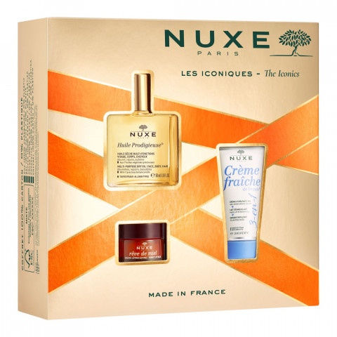 Снимка на Nuxe Best Sellers - Мултифункционално масло 50 мл. + Reve de miel Балсам за устни 15г. + Creme Fraiche de beaute Крем за лице 3в1, 30 мл. за 35.91лв. от Аптека Медея