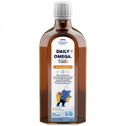 Снимка на Daily Omega Kids Омега-3 мастните киселини за деца с вкус на лимон, сироп 250 мл., Osavi за 44.89лв. от Аптека Медея