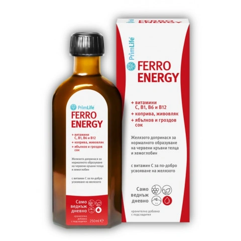 Снимка на PrimLife Ferro Energy - Сироп за поддържане на нормални нива на желязо в кръвта, 250 мл. за 19.99лв. от Аптека Медея