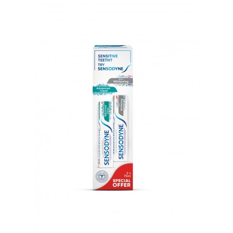 Снимка на Sensodyne Advanced Паста за зъби, 75 мл. + Extra White Избелваща паста за зъби, 75 мл. за 12.89лв. от Аптека Медея