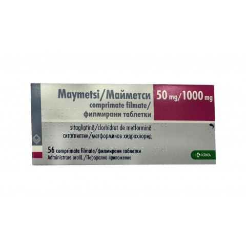 Снимка на Майметси 50 мг./ 1000 мг., таблетки х 56, KRKA за 21.19лв. от Аптека Медея