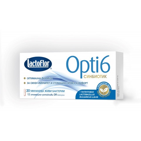 Снимка на Лактофлор Опти 6 (Lactoflor Opti 6) Синбиотик за силен имунитет, капсули х 12 за 13.49лв. от Аптека Медея
