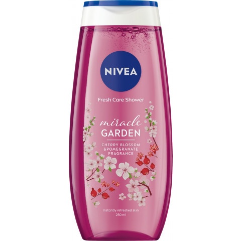 Снимка на Освежаващ душ-гел с аромат на черешов цвят и нар, 250мл. Nivea Miracle Garden Cherry Blossom за 3.25лв. от Аптека Медея