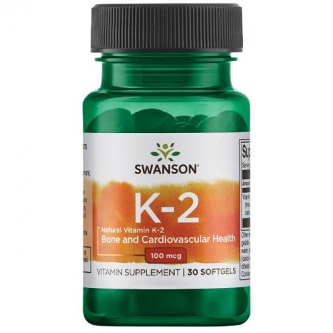 Снимка на Високоефективен Натурален Витамин К2 100 мкг., софт гел капсули х 30, Swanson за 20.71лв. от Аптека Медея