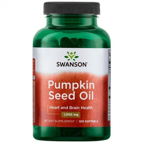 Снимка на Масло от Тиквено Семе (Pumpkin Seed Oil) 1000 мг., софт гел капсули х 100, Swanson за 44.49лв. от Аптека Медея
