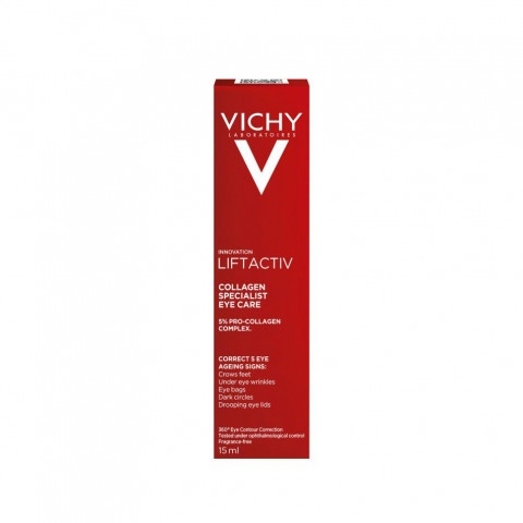 Снимка на Крем за околоочен контур против бръчки, тъмни кръгове и отпусната кожа, 15мл. Vichy Liftactiv Collagen Specialist за 65.49лв. от Аптека Медея
