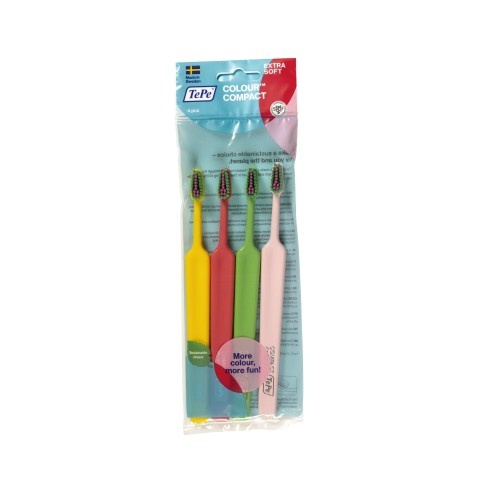 Снимка на Четка за зъби, х 4 броя, TePe Select Colour Compact X-Soft за 12.29лв. от Аптека Медея