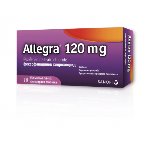 Снимка на Allegra (Алегра) Таблетки при сенна хрема, 120мг, 10 филмирани таблетки, Sanofi за 11.09лв. от Аптека Медея