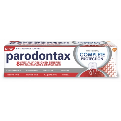 Снимка на Parodontax Complete Protection Whitening паста за зъби с осем полезни действия 75мл. за 11.99лв. от Аптека Медея