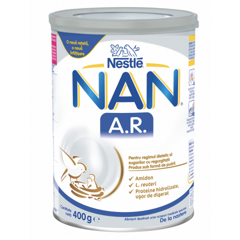 Снимка на NAN A.R. Адаптирано мляко за кърмачета с повръщане и регургитация х 400гр за 29.09лв. от Аптека Медея