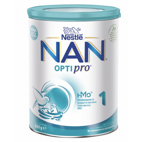 Снимка на NAN OptiPro 1 Адаптирано мляко за кърмачета, 0 до 6 месеца х 800гр за 41.69лв. от Аптека Медея