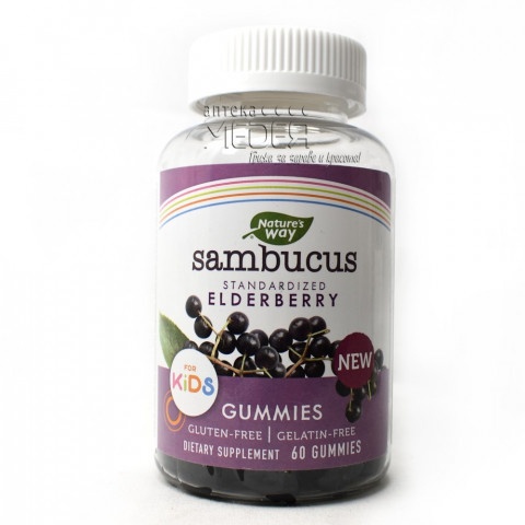 Снимка на Самбукус Гъми за подсилване на детски имунитет, с бъз, витамин С и цинк, 25мг, 60 желирани таблетки за 26.34лв. от Аптека Медея