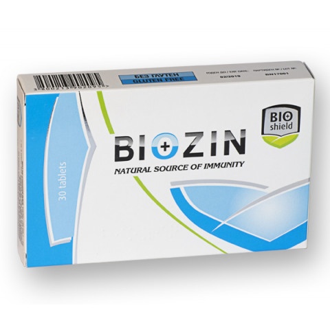 Снимка на Biozin (Биозин) Хранителна добавка за подсилване на имунитета, 30 таблетки, Bioshield за 25.29лв. от Аптека Медея