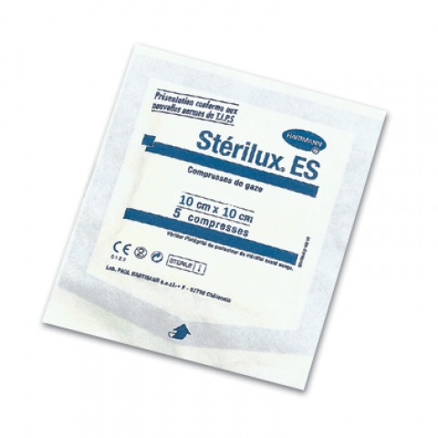 Снимка на Hartmann Sterilux ES компрес марлен 8-дипли 10/10см х 5 броя за 0.89лв. от Аптека Медея