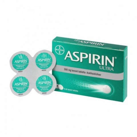 Снимка на Аспирин Ултра, Ацетилсалицилова киселина, 500мг, 8 обвити таблетки, Bayer за 3.59лв. от Аптека Медея