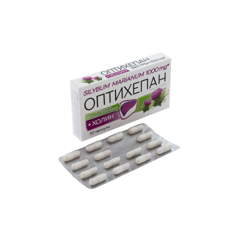 Снимка на Оптихепан+холин за нормална функция на черния дроб, с бял трън, 30 капсули, Натурпродукт за 23.99лв. от Аптека Медея