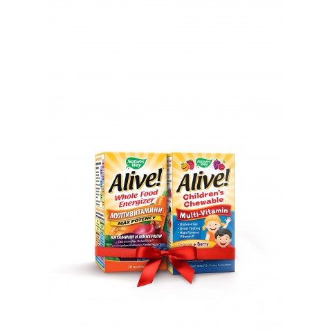 Снимка на Alive Мултивитамини, таблетки х 30 + Alive Мултивитамини за деца, дъвчащи таблетки х 30, Nature's Way за 27.19лв. от Аптека Медея