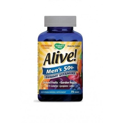 Снимка на Alive (Алайв) Мултивитамини за мъже 50+, 94мг, 75 желирани таблетки, Nature's Way за 44.53лв. от Аптека Медея