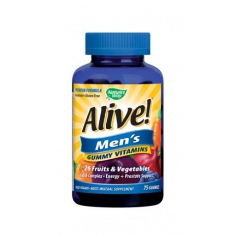 Снимка на Alive (Алайв) Мултивитамини за мъже, 100мг, 75 желирани таблетки, Nature's Way за 44.11лв. от Аптека Медея