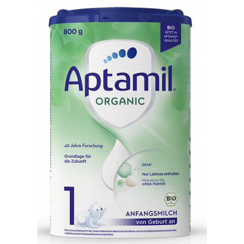 Снимка на Aptamil 1 Organic адаптирано мляко за деца от 0 до 6 месеца 800г. за 47.29лв. от Аптека Медея