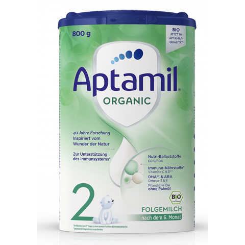 Снимка на Aptamil 2 Organic адаптирано мляко за деца след 6-тия до 12-ия месец 800г. за 47.29лв. от Аптека Медея
