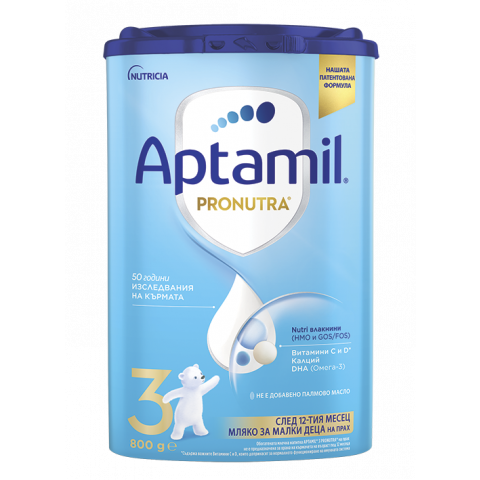 Снимка на Aдаптирано мляко за деца след 12-ия месец, 800г., Aptamil Pronutra 3 за 36.17лв. от Аптека Медея