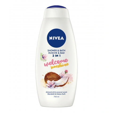 Снимка на Nivea Welcome Sunshine душ гел и пяна за вана 2 в 1 750мл за 4.5лв. от Аптека Медея