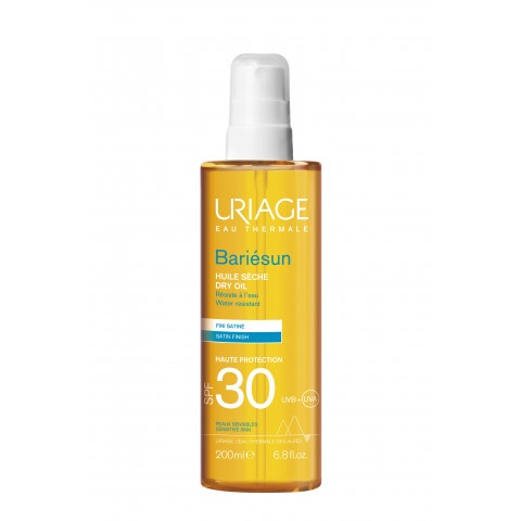Снимка на Сухо олио спрей с висока защита за чувствителна кожа, за тяло и коса, 200мл., Uriage Bariesun SPF30 за 47.39лв. от Аптека Медея