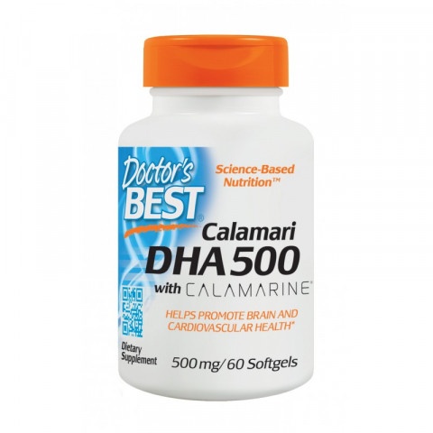 Снимка на Омега-3 DHA 500 (ДХА 500мг), поддържа мозъчната дейност и сърдечно-съдовата система, 60 капсули, Doctor's Best за 41.24лв. от Аптека Медея