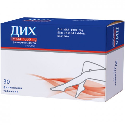 Снимка на Дих Макс 1000 мг. при болка и тежест в краката, хемороиди, х 30 таблетки за 35.89лв. от Аптека Медея