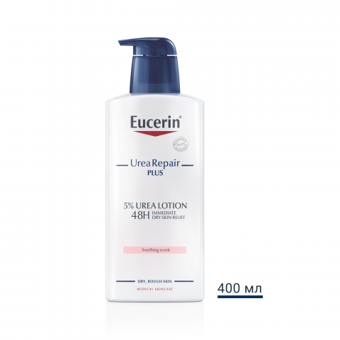 Снимка на Лосион за тяло с успокояващ аромат за суха кожа, 400 мл., Eucerin 5% Urea Repair PLUS за 38.79лв. от Аптека Медея