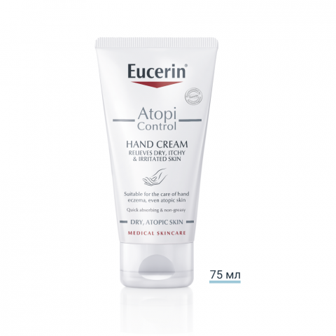 Снимка на Възстановяващ крем за ръце за суха кожа, 75 мл., Eucerin AtopiControl  за 16.39лв. от Аптека Медея