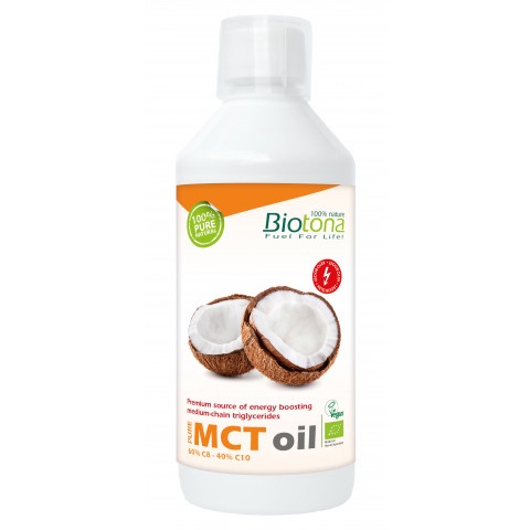 Снимка на MCT Oil 60% С8 - 40% С10 - Био масло от чисти средноверижни триглицериди, 500 мл., Biotona за 38.89лв. от Аптека Медея