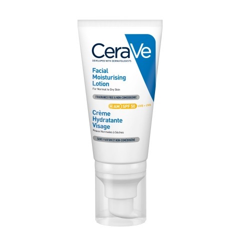 Снимка на Хидратиращ слънцезащитен крем за лице, 52 мл. CeraVe AM SPF50+ за 33.09лв. от Аптека Медея