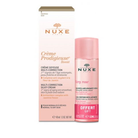 Снимка на Nuxe Creme Prodigieuse Boost мулти-коригиращ копринен крем за лице 40мл. + Very Rose 3-в-1 Успокояваща мицеларна вода 50мл. за 42.69лв. от Аптека Медея