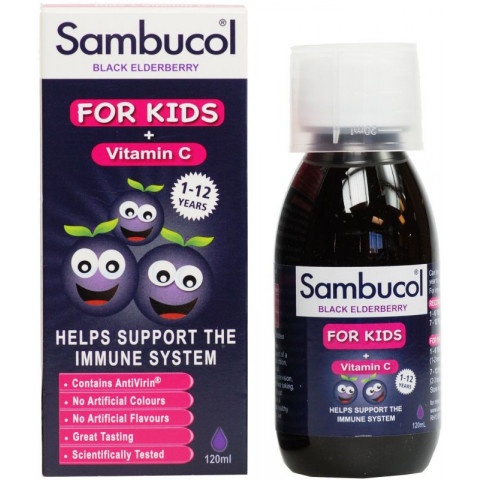 Снимка на Sambucil (Самбукол) Имуно кидс + Витамин C, Сироп за детска имунна система, 120мл за 16.99лв. от Аптека Медея