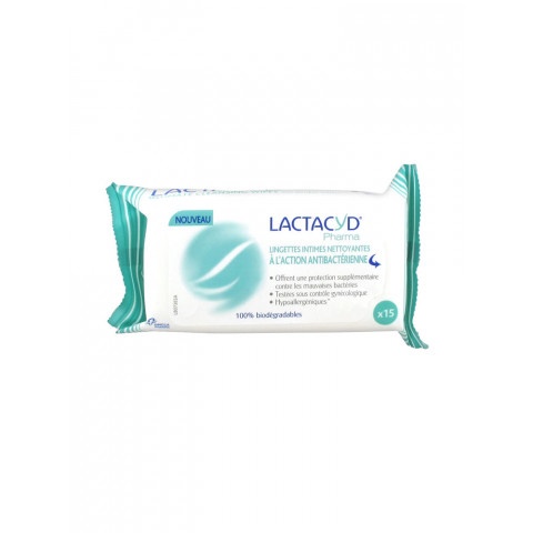 Снимка на Lactacyd Pharma Мокри кърпи интимни антибактериални х 15бр. за 6.29лв. от Аптека Медея