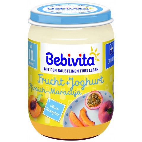 Снимка на Дует йогурт с плодове, праскова и маракуя, след 10 месеца, 190 г. Bebivita за 1.83лв. от Аптека Медея