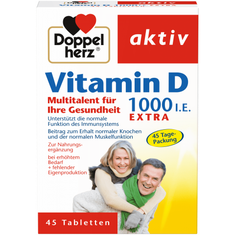 Снимка на Витамин D 1000 I.U. за здрава имунна система, 45 таблетки, Doppelherz Aktiv за 7.79лв. от Аптека Медея