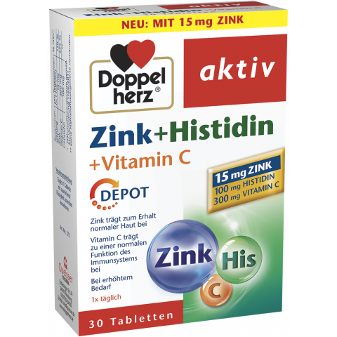 Снимка на Цинк + Хистидин + Витамин С ДЕПО таблетки - в подкрепа на имунната система х 30, Doppelherz за 8.39лв. от Аптека Медея