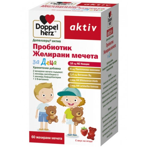 Снимка на Aktiv Пробиотик за деца - желирани мечета с вкус на ягода х 60, Doppelherz за 17.89лв. от Аптека Медея