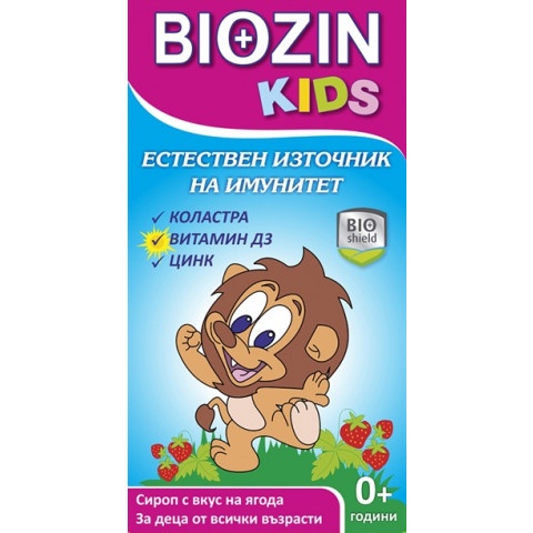Снимка на Biozin (Биозин) Сироп детски имунитет 0+ с коластра, витамин D3, цинк, вкус на ягода, 100мл за 23.39лв. от Аптека Медея