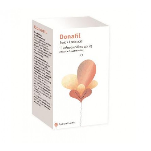 Снимка на Донафил при вагинални инфекции, с борна киселина, млечна киселина, витамини, 10 вагинални овули за 26.69лв. от Аптека Медея